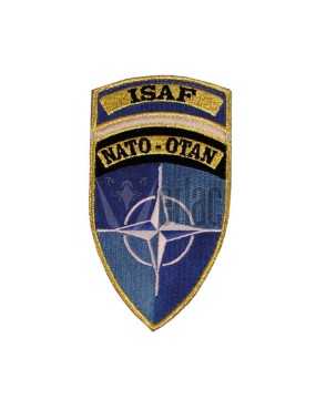 PARCHE BORDADO ISAF NATO-OTAN C/VELCRO CELESTE