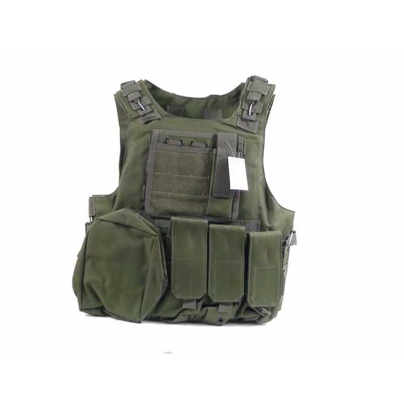 CHALECO TACTICO FSBE VERDE OD MILITAR Y AIRSOFT